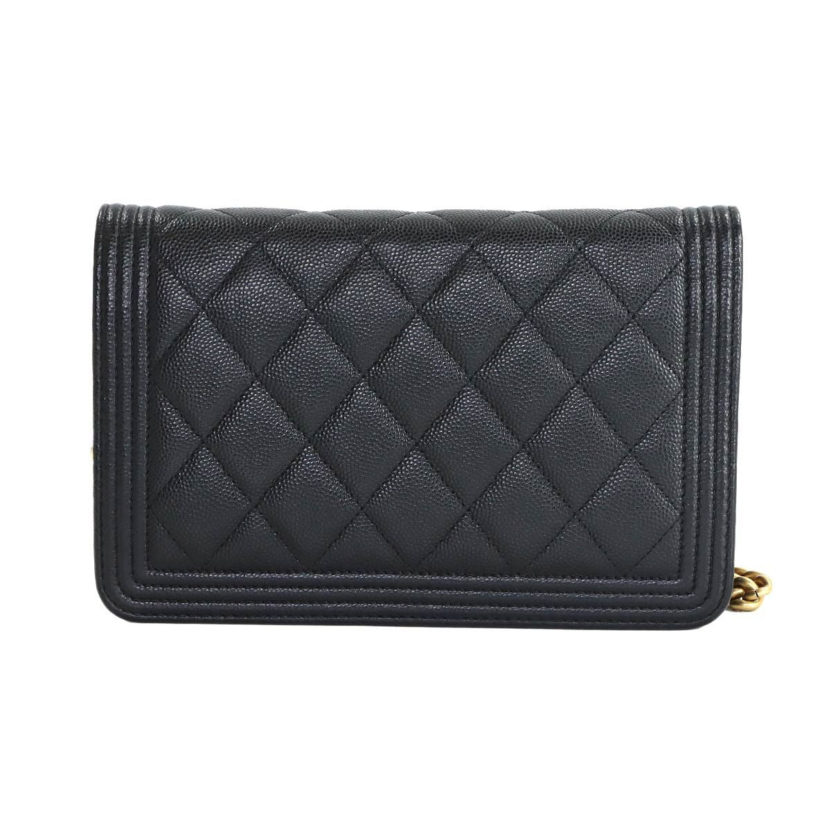 Chanel Chain Wallet Caviar Leather Black