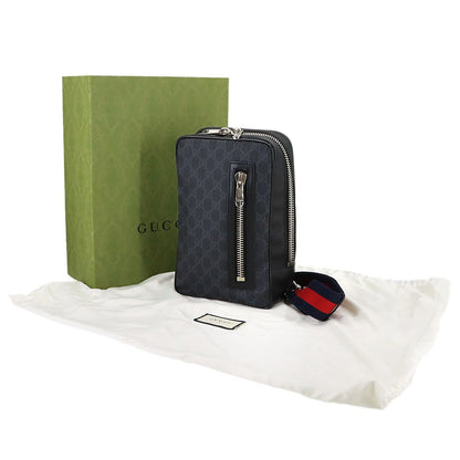Gucci Soft GG Supreme Belt Bag Ring Bag Black Silver