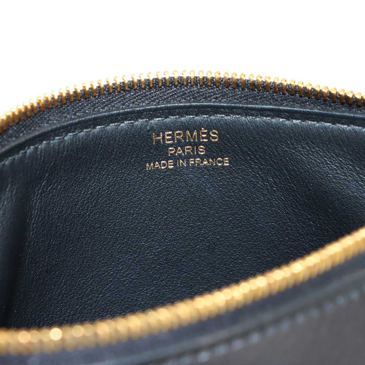 Hermes Zip and Go PM Pouch Evercolor Black Chaine D'ancre Gold