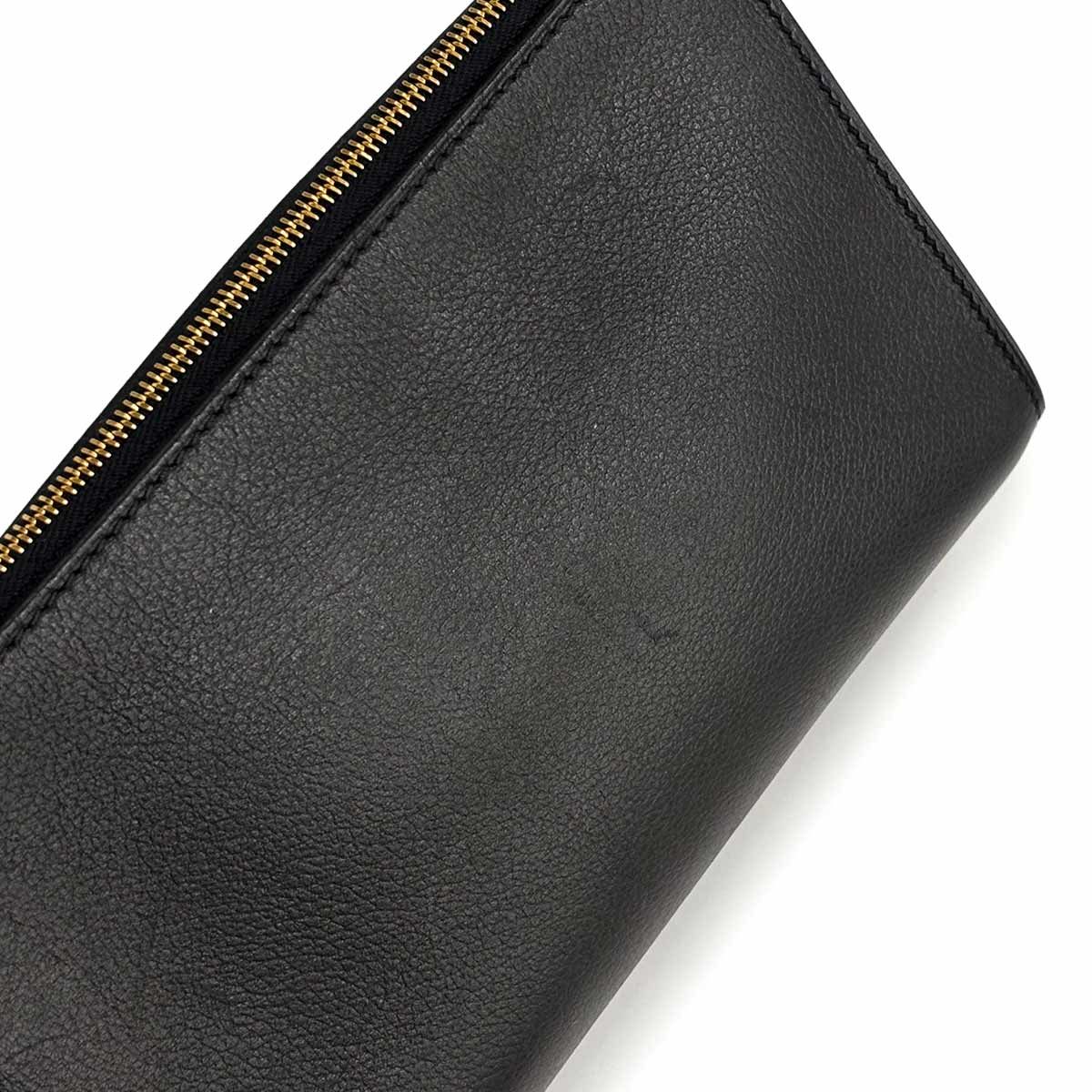 Hermes Zip and Go PM Pouch Evercolor Black Chaine D'ancre Gold
