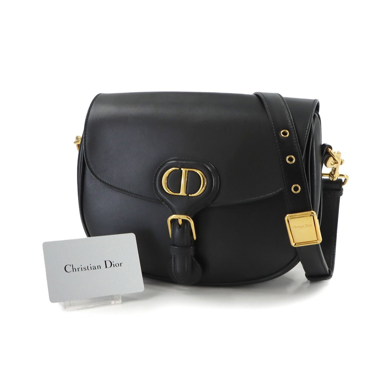 Dior Bobbi Shoulder Bag Leather Black Gold
