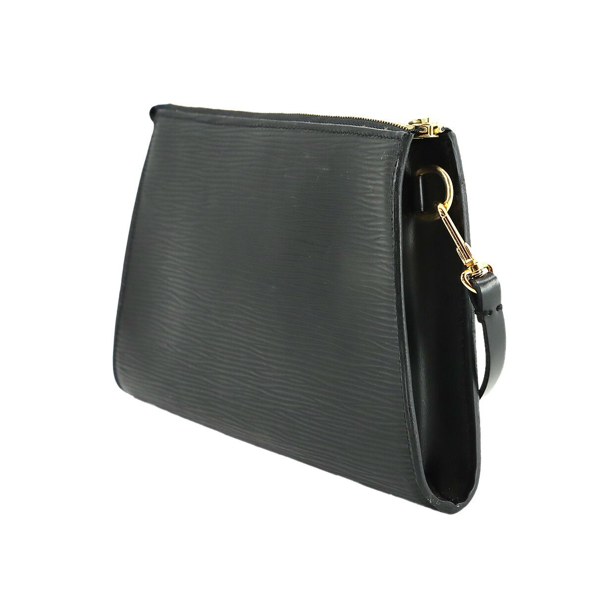 Louis Vuitton Epi Pochette Hand Bag Noir Gold