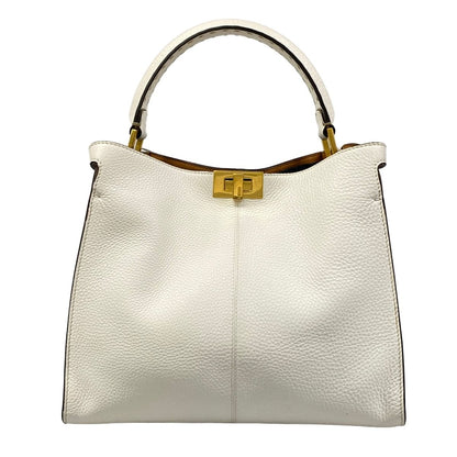 Fendi Handbag Peekaboo X-lite Selleria White Leather