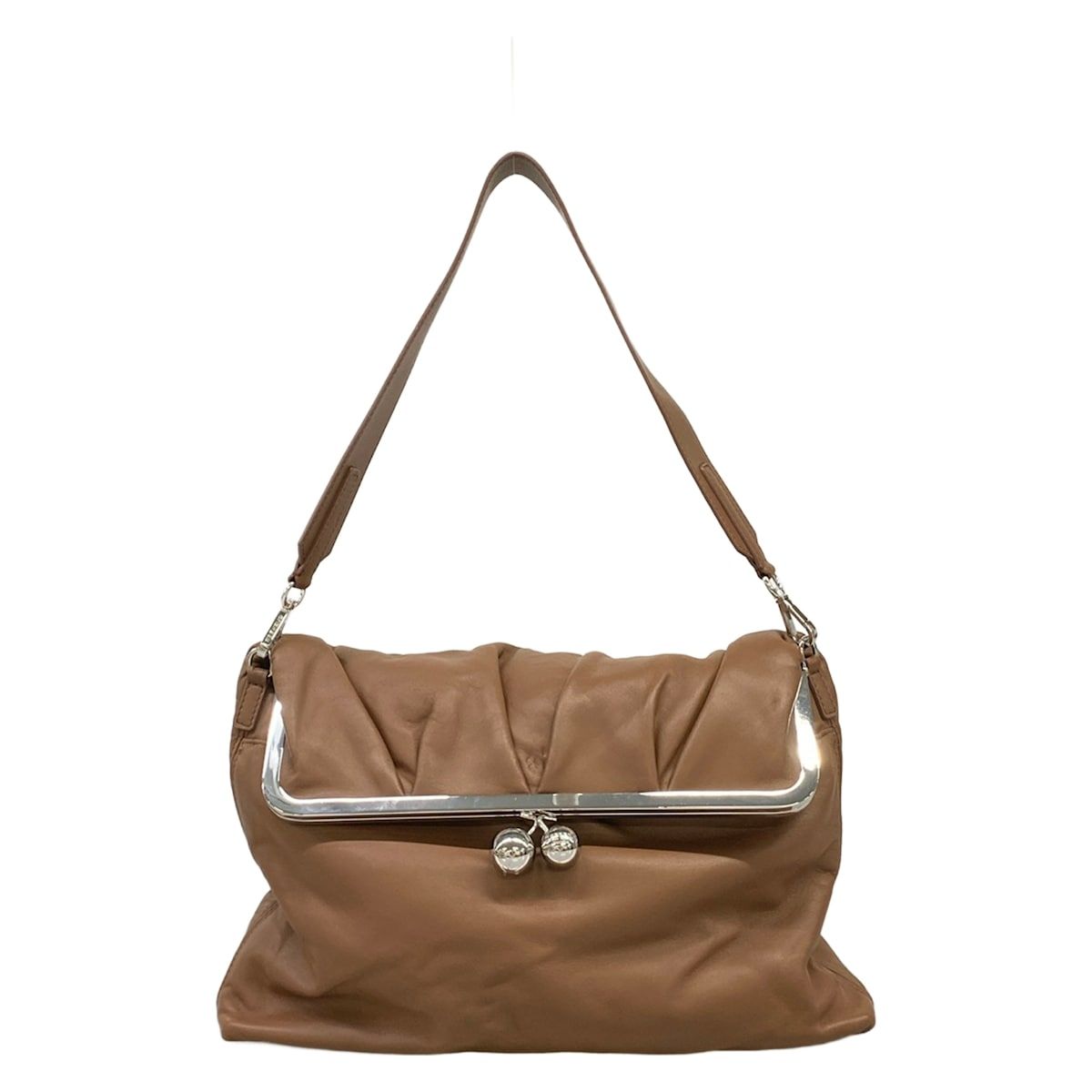 Max Maraweekend Shoulder Bag Pastichino Dark Brown Clasp Leather
