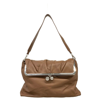 Max Maraweekend Shoulder Bag Pastichino Dark Brown Clasp Leather