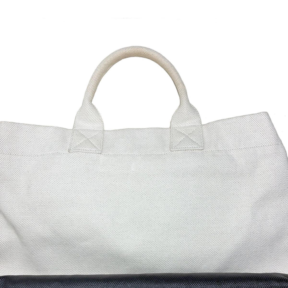 Gucci Canvas Tote with Embossed Detail Lido Ivory Black 2-Way