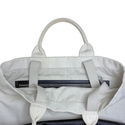 Gucci Canvas Tote with Embossed Detail Lido Ivory Black 2-Way