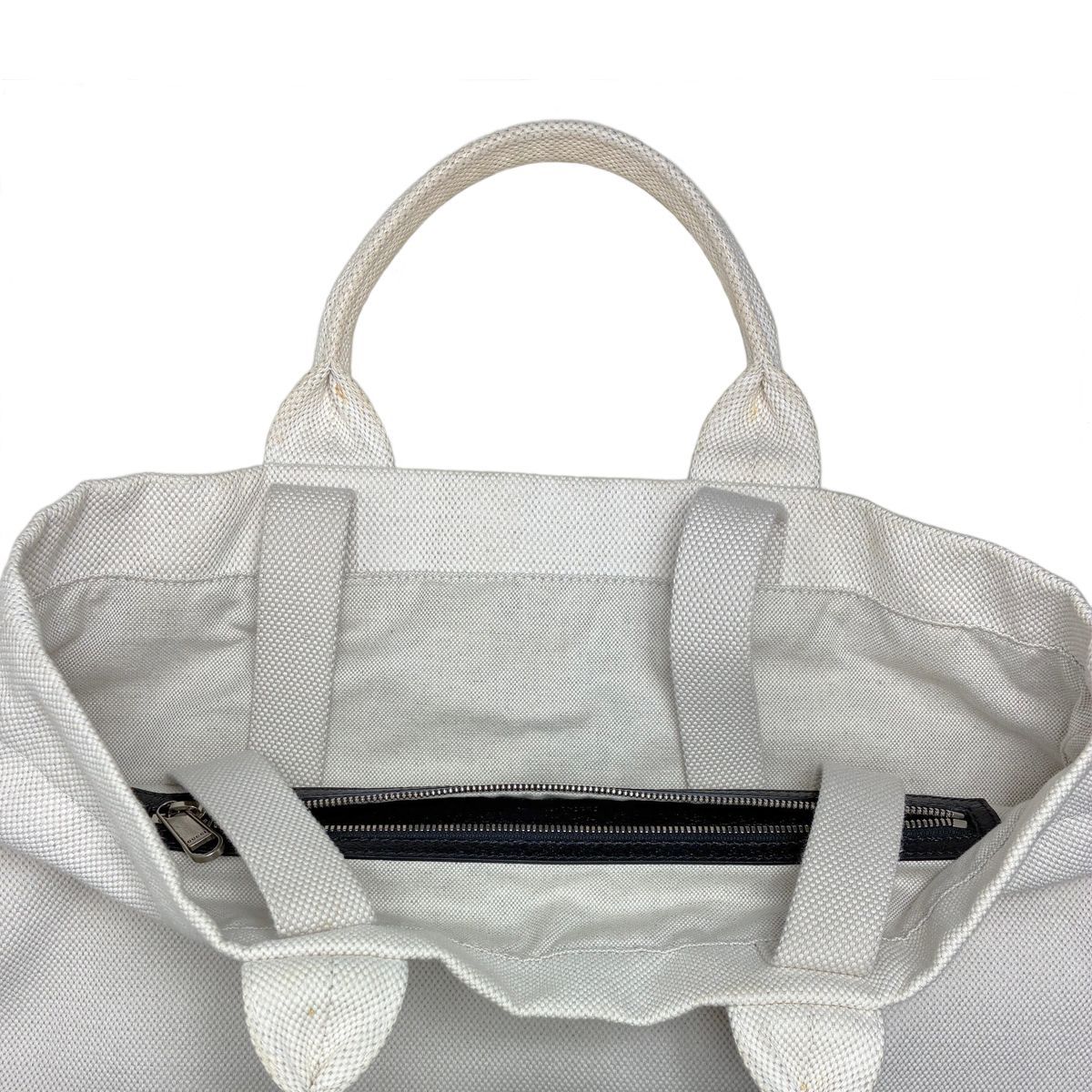 Gucci Canvas Tote with Embossed Detail Lido Ivory Black 2-Way