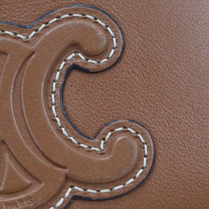 Celine Zipped Card Holder Cuill Triomphe Coin Case Calfskin — view 6