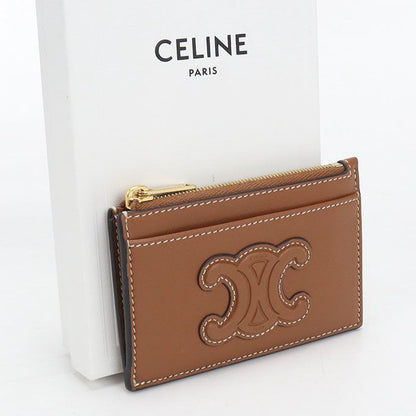 Celine Zipped Card Holder Cuill Triomphe Coin Case Calfskin