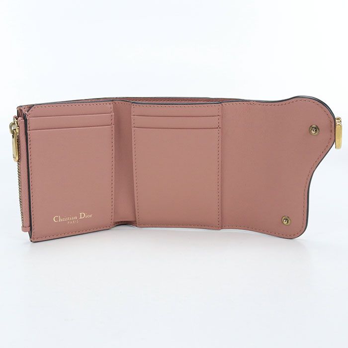 Dior Lotus Wallet Saddle Trifold Calfskin — view 3