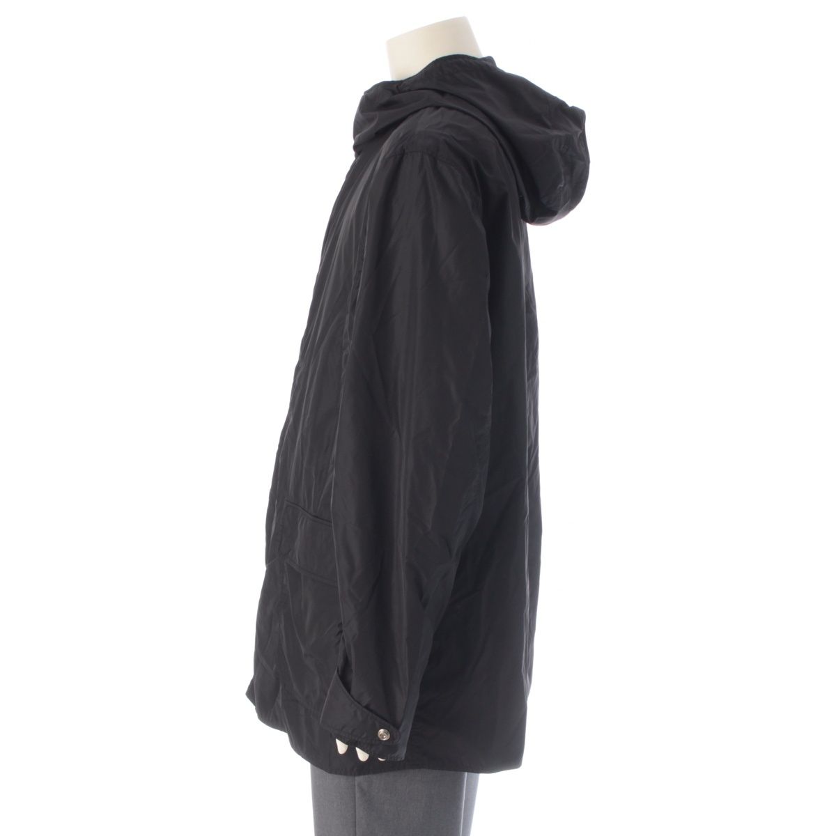 Prada Reversible Hooded Nylon Jacket Coat Black Navy 54
