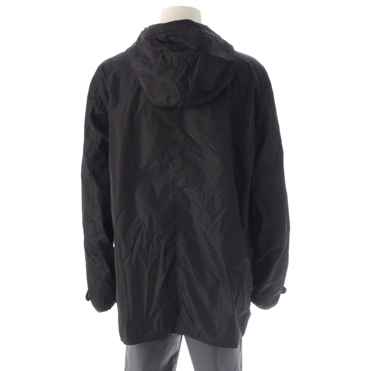 Prada Reversible Hooded Nylon Jacket Coat Black Navy 54