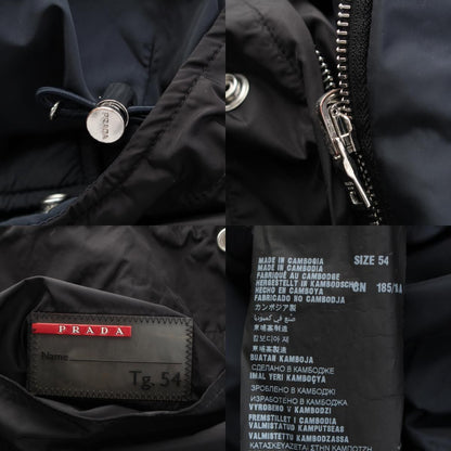 Prada Reversible Hooded Nylon Jacket Coat Black Navy 54