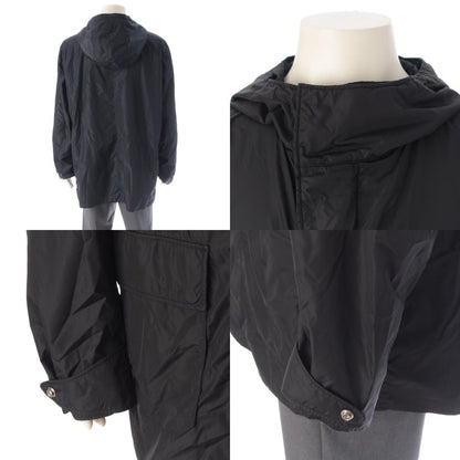 Prada Reversible Hooded Nylon Jacket Coat Black Navy 54