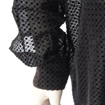 Versace Gianni Velour Sheer Oversize All Over Pattern Long Sleeve Shirt Top