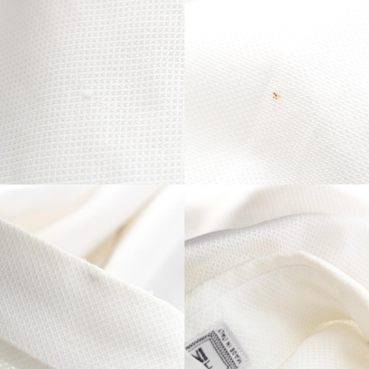 Versace Gianni Cotton Mesh Shell Button Long Sleeve Shirt Top White