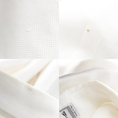 Versace Gianni Cotton Mesh Shell Button Long Sleeve Shirt Top White