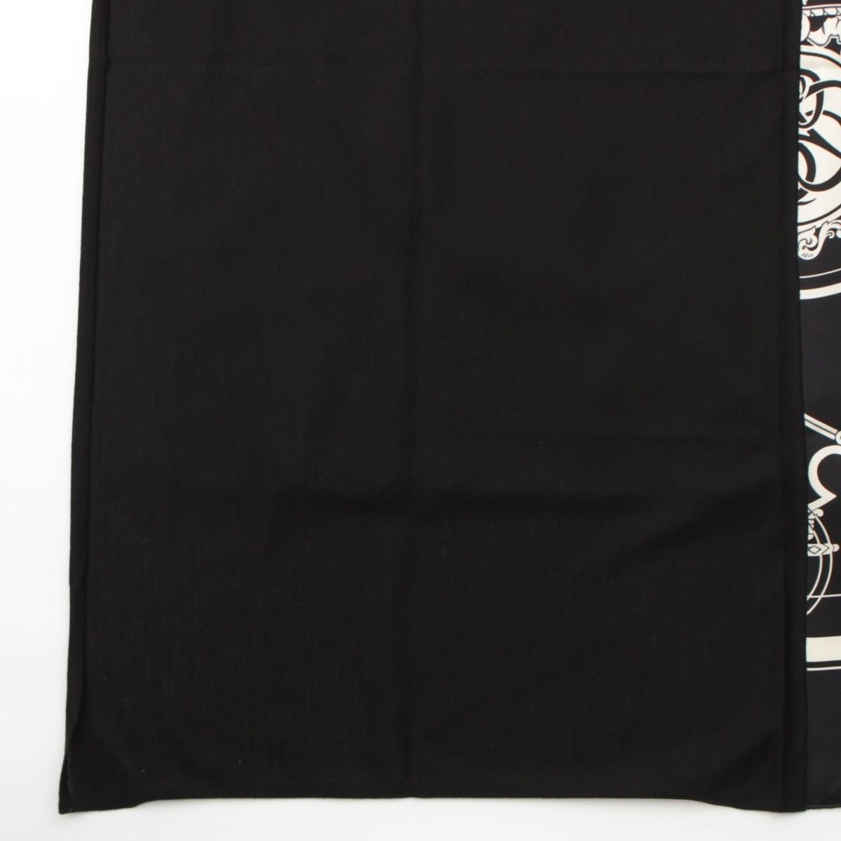 Hermes Carre Hybrid 90 Silk Wool Ex Libris Scarf Black White