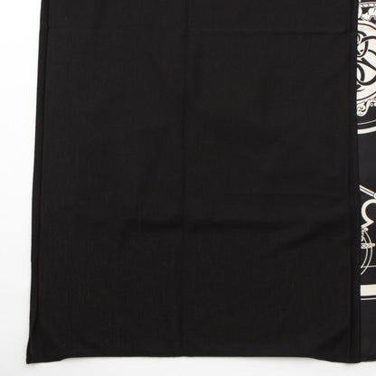 Hermes Carre Hybrid 90 Silk Wool Ex Libris Scarf Black White