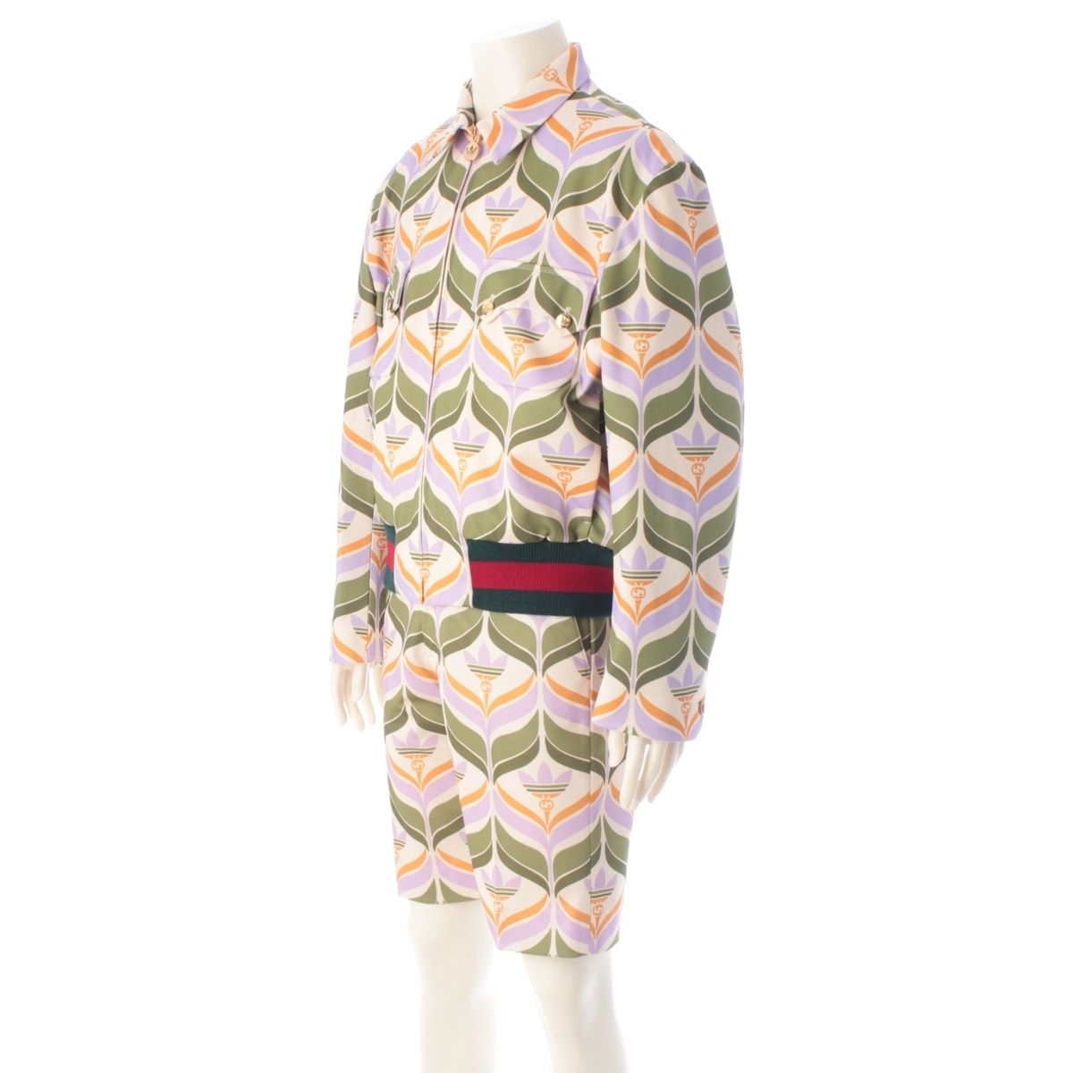 Gucci Adidas Trefoil Print Jacket Shorts Set Multicolor