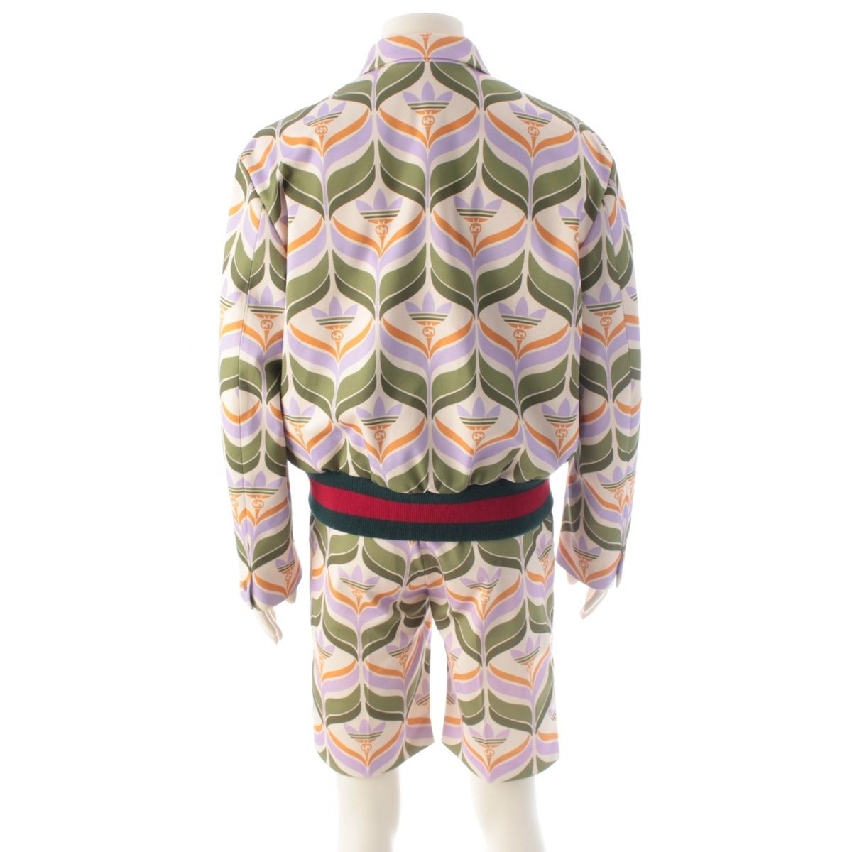 Gucci Adidas Trefoil Print Jacket Shorts Set Multicolor