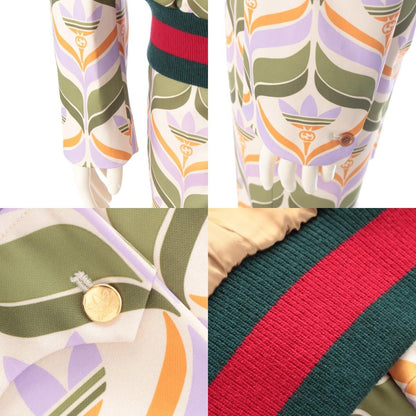 Gucci Adidas Trefoil Print Jacket Shorts Set Multicolor