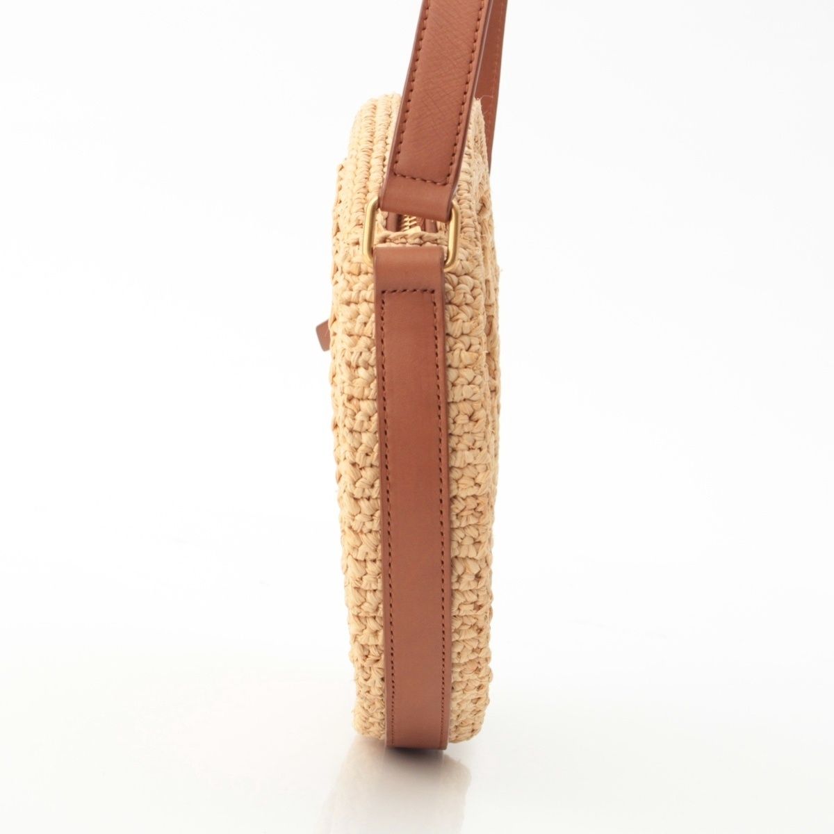 Saint Laurent Sac Ronde Circle Shoulder Bag Beige Brown