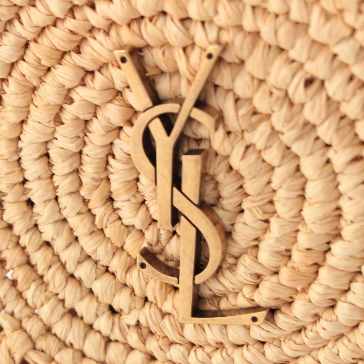 Saint Laurent Sac Ronde Circle Shoulder Bag Beige Brown