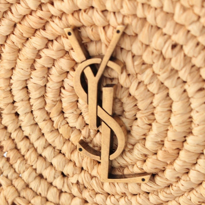 Saint Laurent Sac Ronde Circle Shoulder Bag Beige Brown