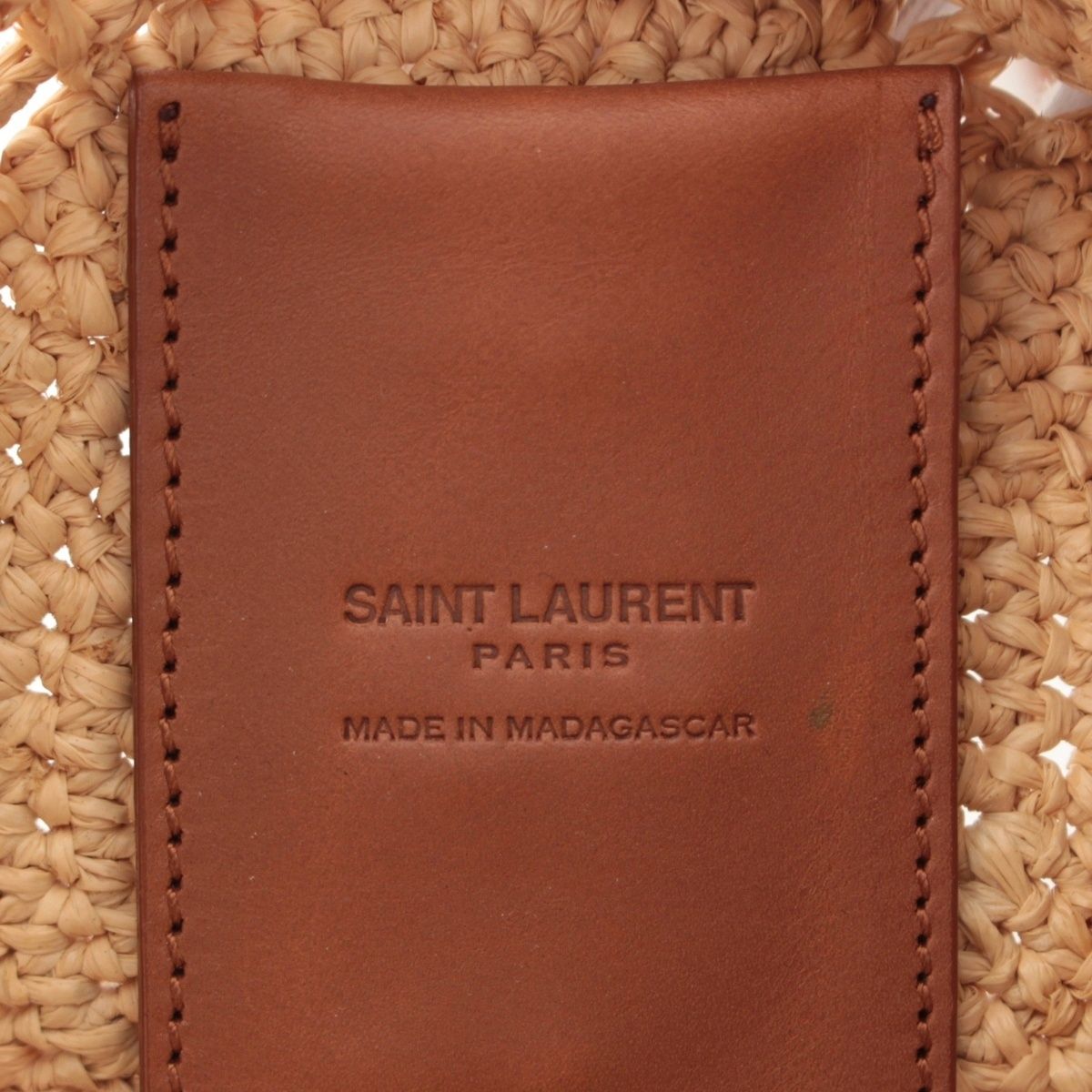 Saint Laurent Sac Ronde Circle Shoulder Bag Beige Brown