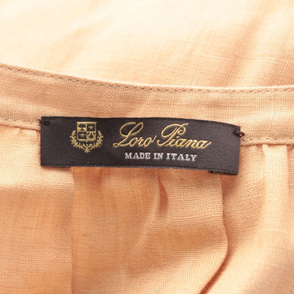 Loro Piana Linen Balloon Sleeve Shirt Blouse Top Brown 42