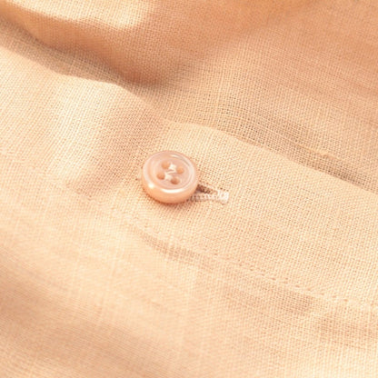 Loro Piana Linen Balloon Sleeve Shirt Blouse Top Brown 42