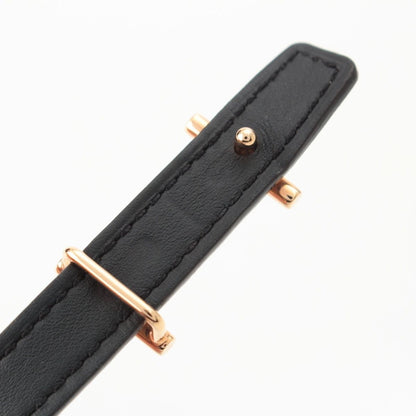 Hermes T-engraved Rag Nu Leather Chaine D'ancre Reversible Belt Black Brown 90