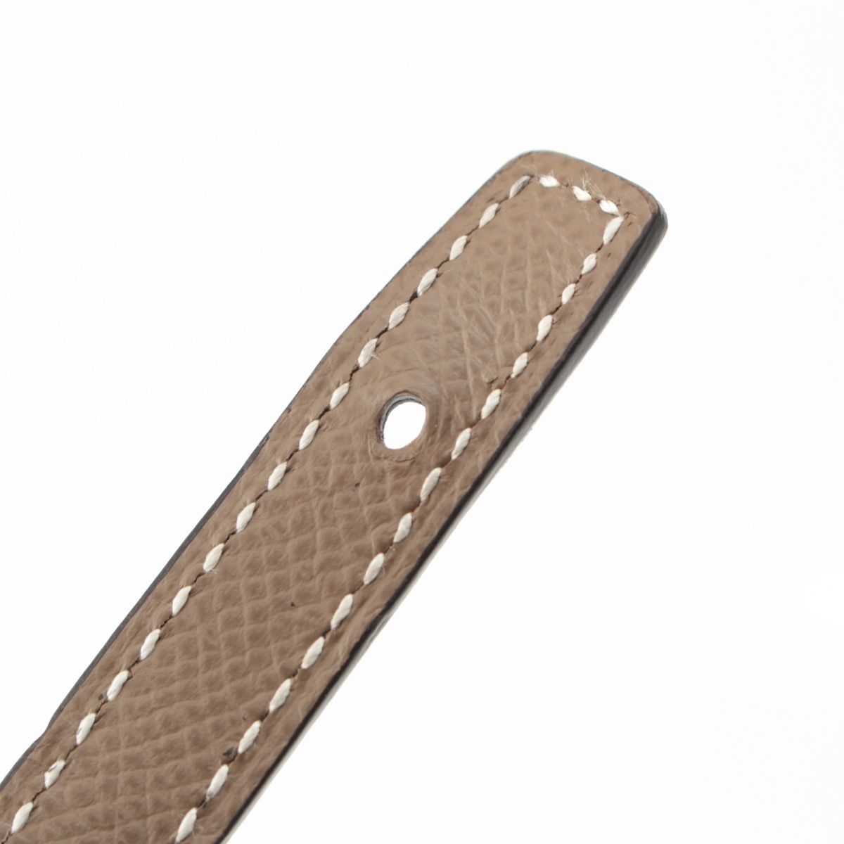 Hermes T-engraved Rag Nu Leather Chaine D'ancre Reversible Belt Black Brown 90