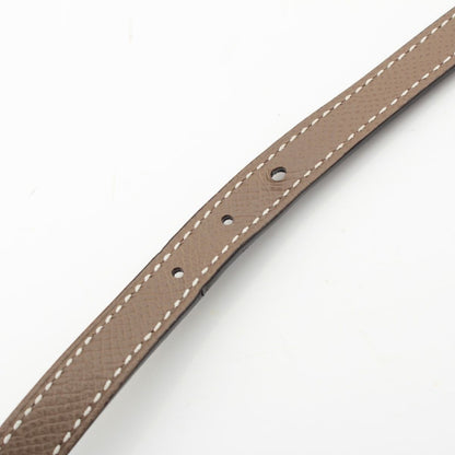 Hermes T-engraved Rag Nu Leather Chaine D'ancre Reversible Belt Black Brown 90