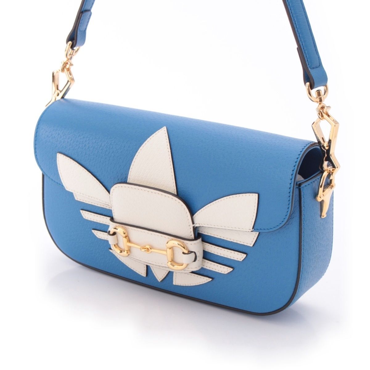 Gucci Adidas Leather Horsebit Handbag Blue