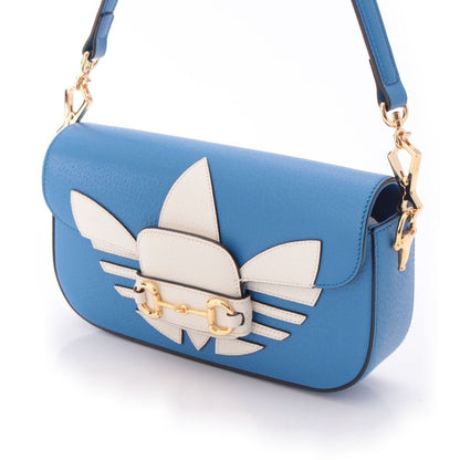 Gucci Adidas Leather Horsebit Handbag Blue