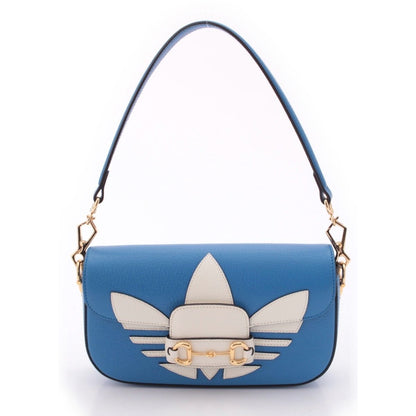 Gucci Adidas Leather Horsebit Handbag Blue