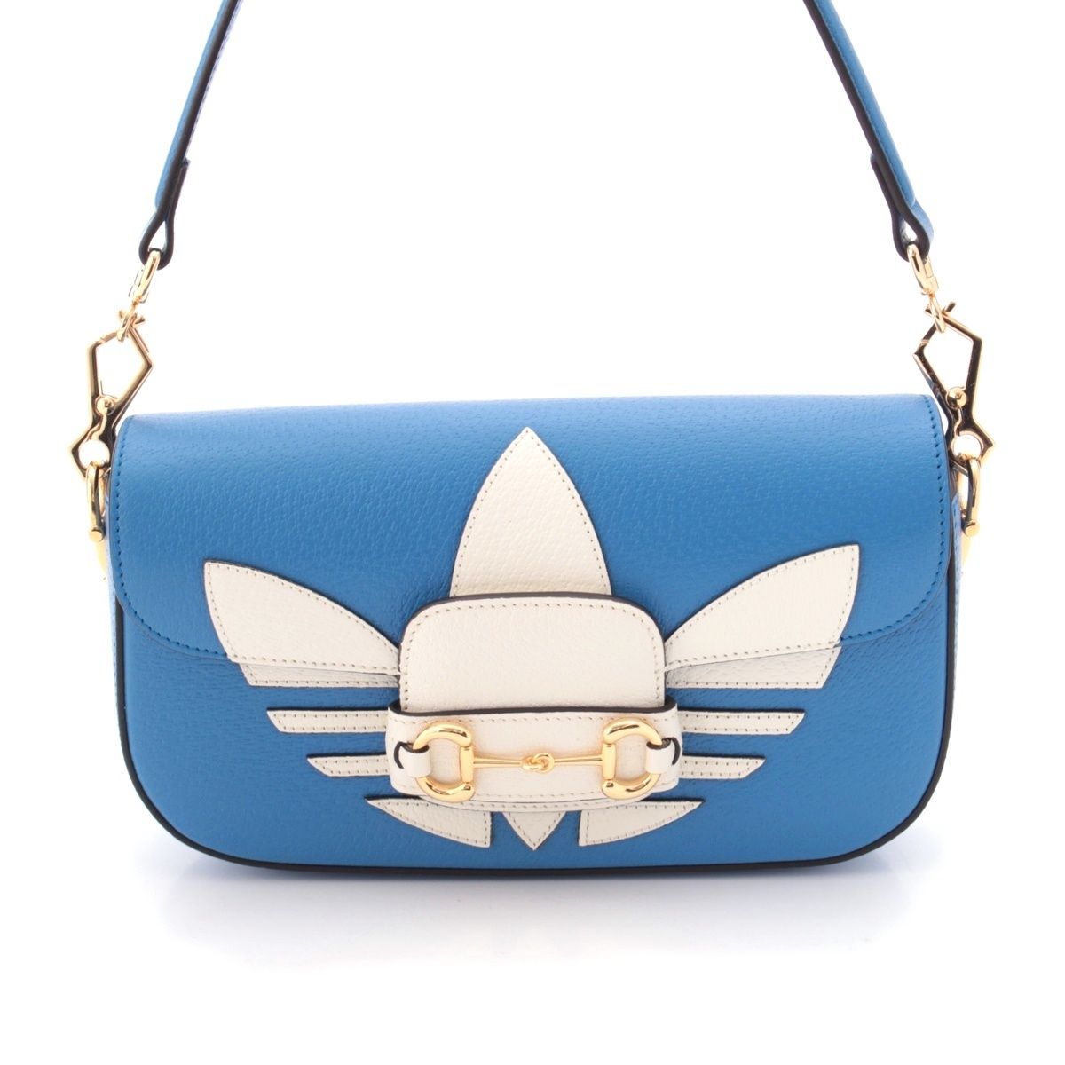 Gucci Adidas Leather Horsebit Handbag Blue
