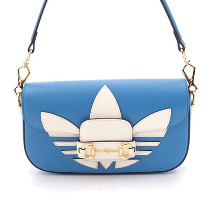 Gucci Adidas Leather Horsebit Handbag Blue