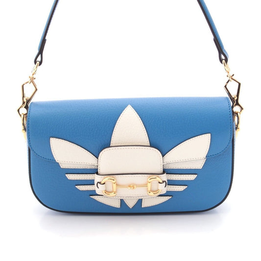 Gucci Adidas Leather Horsebit Handbag Blue