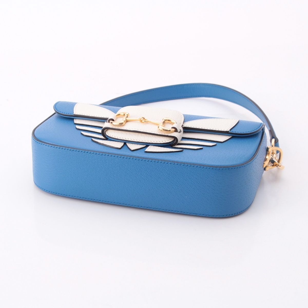 Gucci Adidas Leather Horsebit Handbag Blue