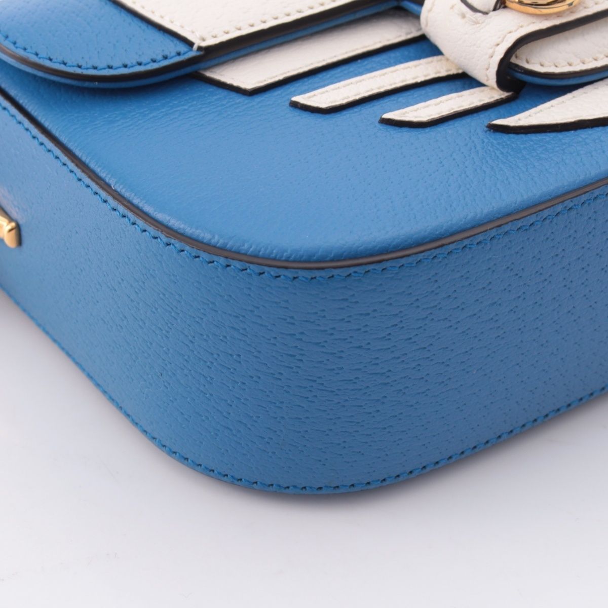 Gucci Adidas Leather Horsebit Handbag Blue