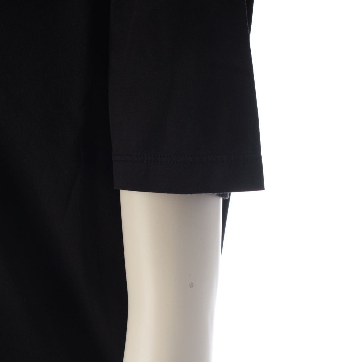 Prada Cotton Triangle Patch Crew Neck Short Sleeve T-Shirt Black