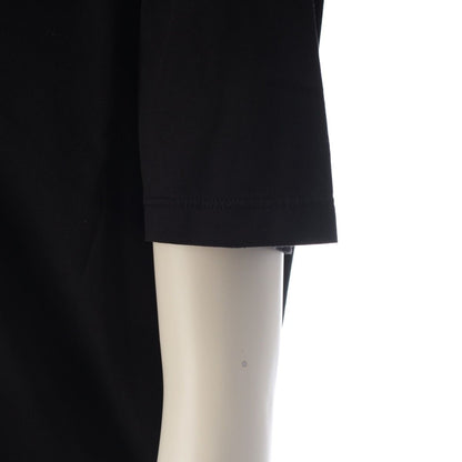 Prada Cotton Triangle Patch Crew Neck Short Sleeve T-Shirt Black