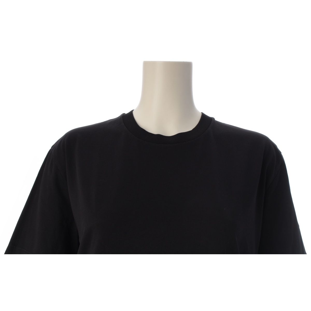Prada Cotton Triangle Patch Crew Neck Short Sleeve T-Shirt Black