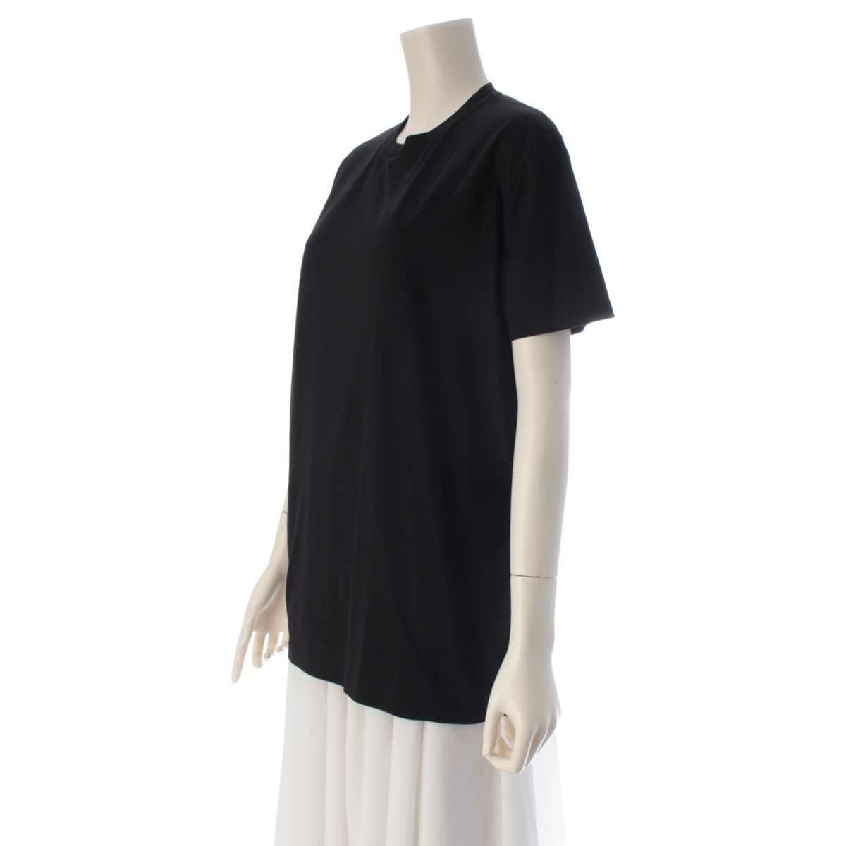 Prada Cotton Triangle Patch Crew Neck Short Sleeve T-Shirt Black
