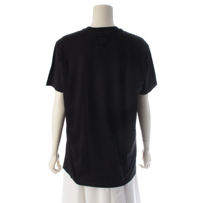 Prada Cotton Triangle Patch Crew Neck Short Sleeve T-Shirt Black