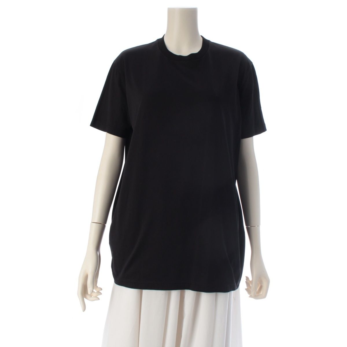 Prada Cotton Triangle Patch Crew Neck Short Sleeve T-Shirt Black